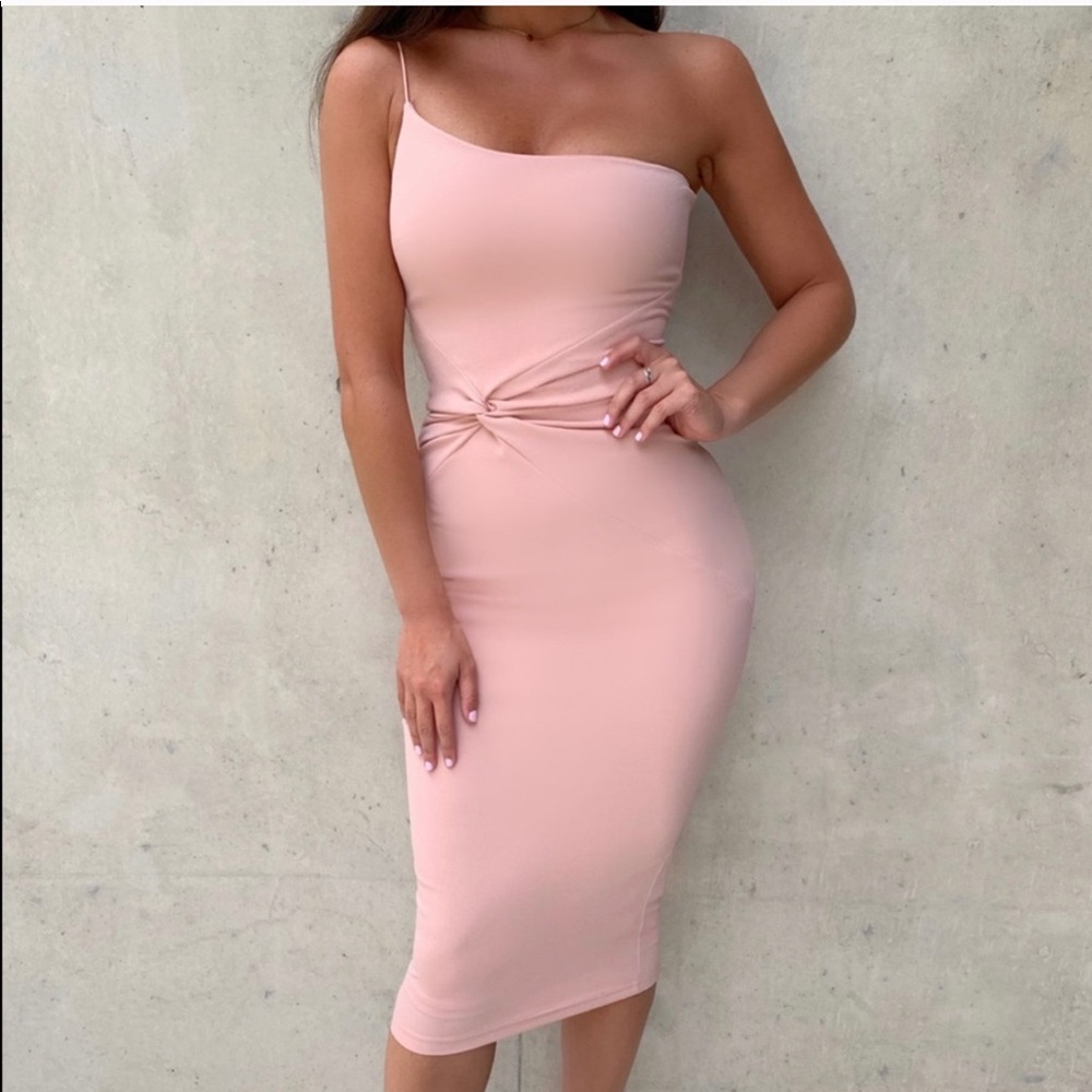 NWT Nookie Lust One Shoulder Midi Dress Blush in S